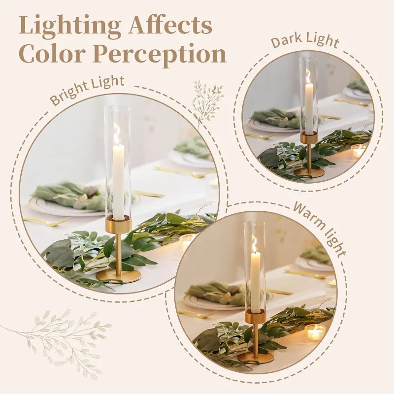 حامل شموع الإعصار لحفلات الزفاف: حامل شمعدان ذهبي 18 قطعة لقطع مركزية للطاولة - حامل عصا شموع زجاجية