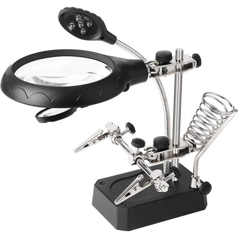 Adjustable Soldering Station with LED Light for Phone Reading, Iron Stand, Mainboard Clamp Repair Table Lamp Tool