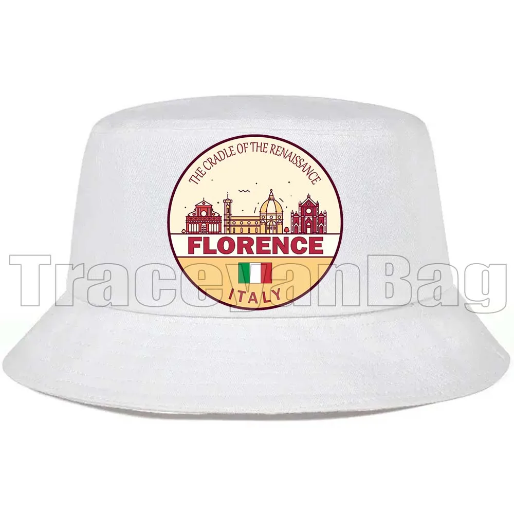 

Berlin Chicago Florence Las Vegas Rome Munich Vienna Warsaw Bangkok ZURICH Italy Florence Skyline White Bucket Hat Fishermen Cap