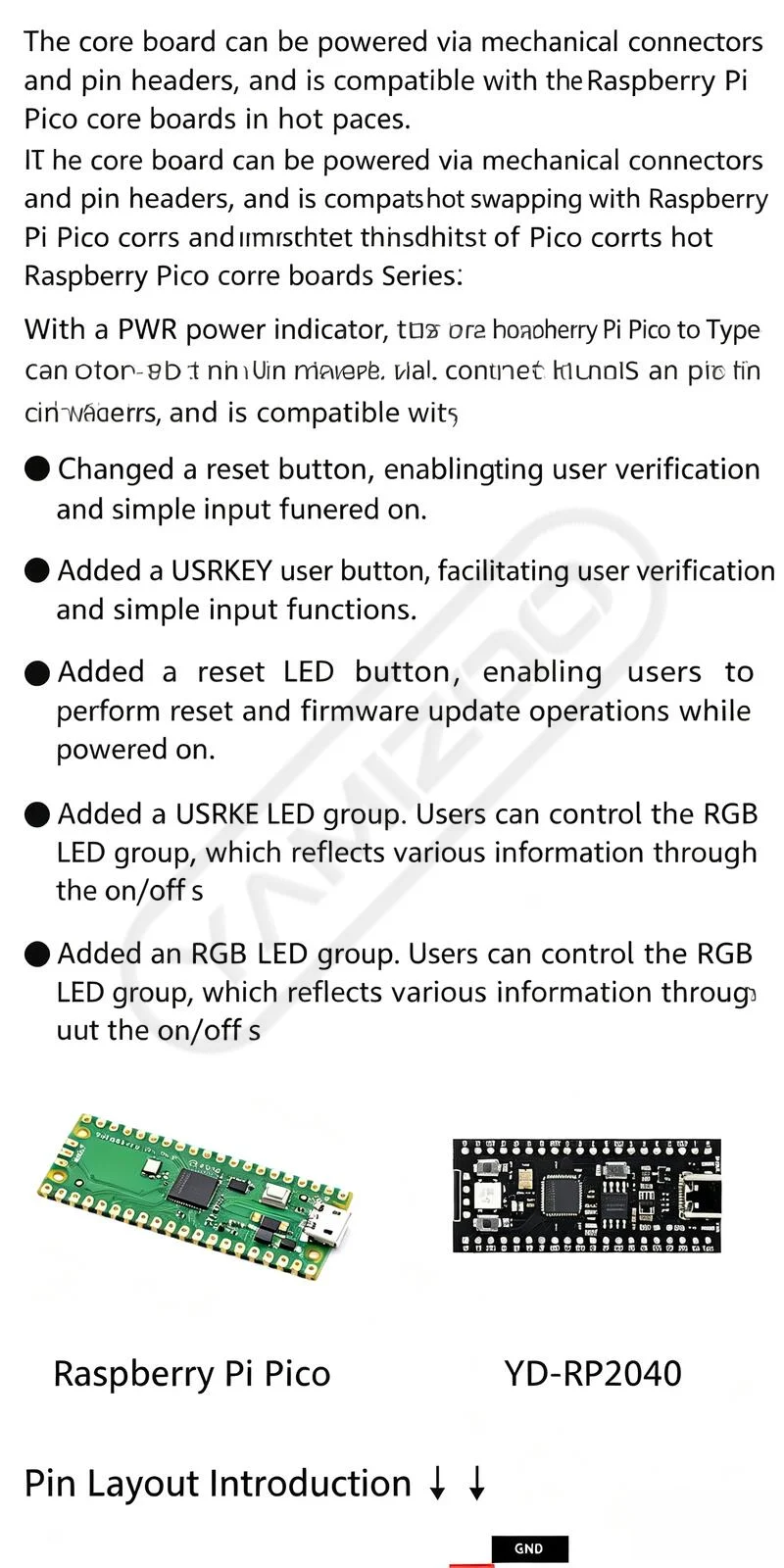 RP2040 Raspberry Pi Core Board Kompatibel mit RP2 Pico Micropython – Detail 2