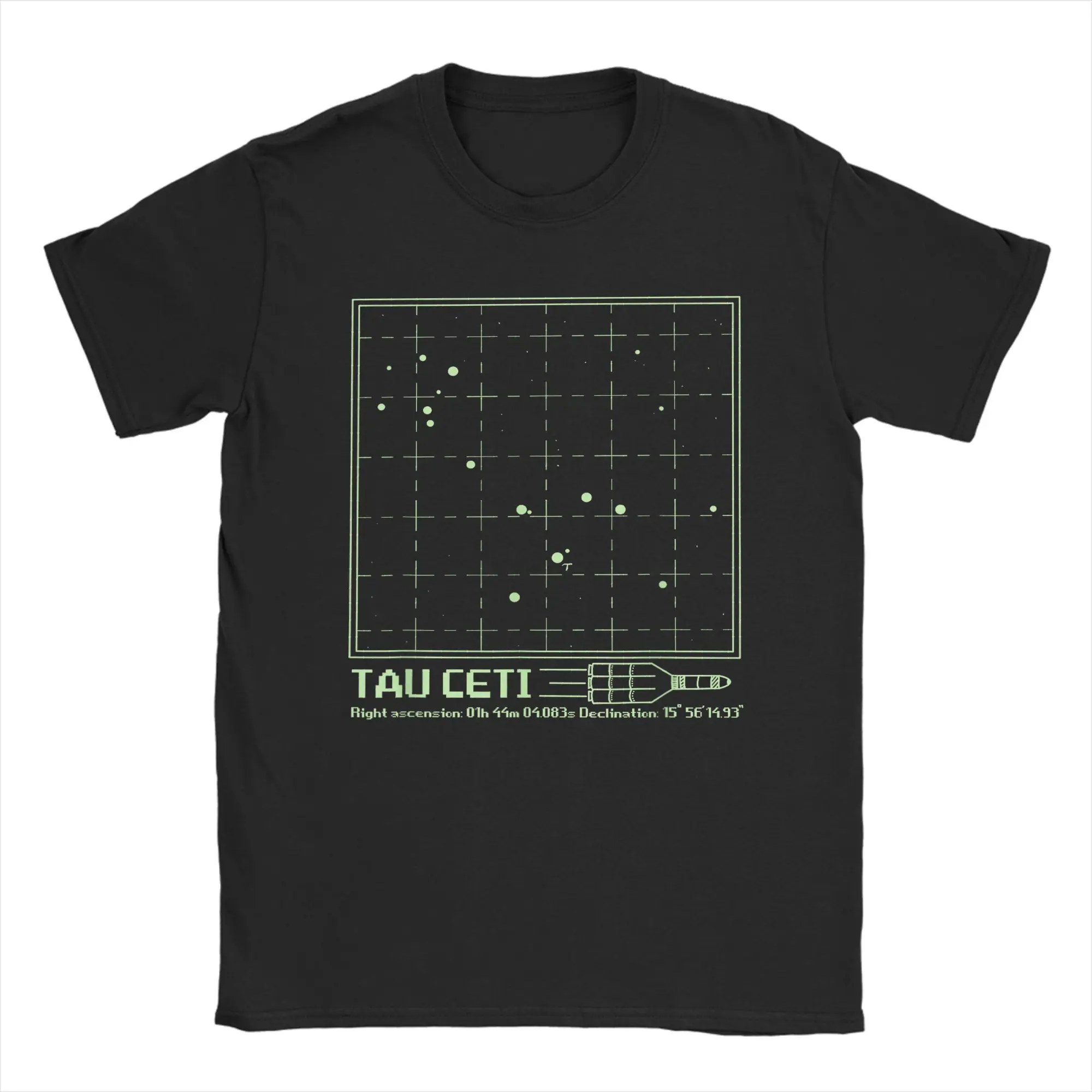 Camiseta Masculina Gola Redonda de Algodão com Estampa Nova Coleção Hail Mary Tau Ceti Cetus System - Camiseta de Manga Curta Estampada