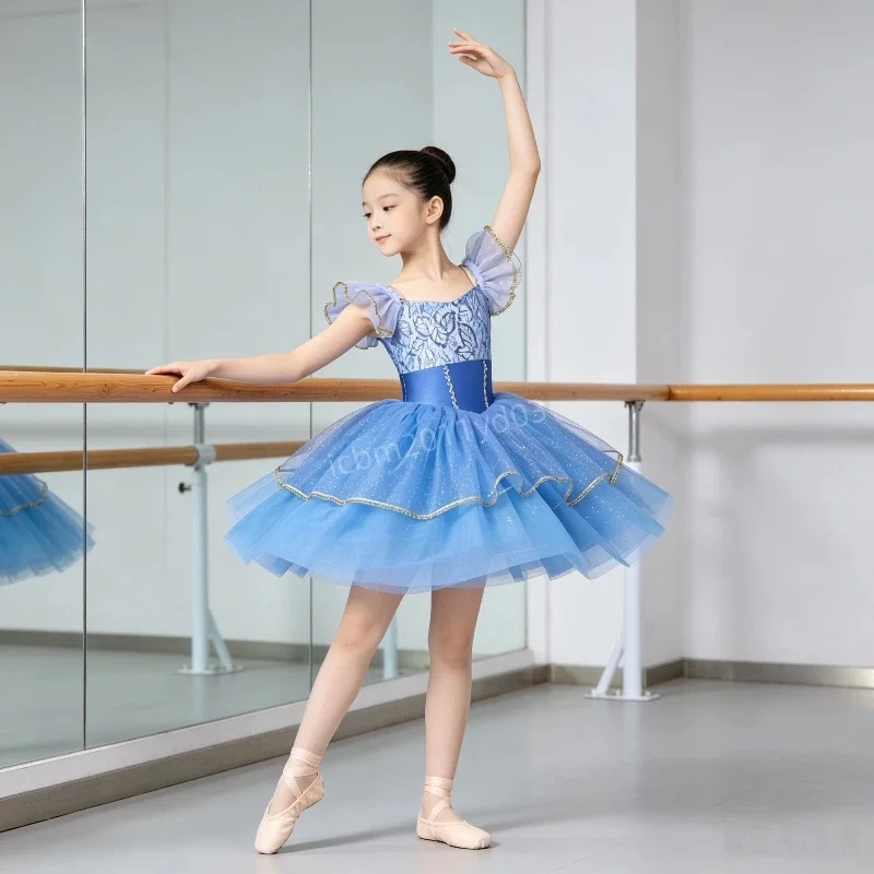 Girls Kids Tutu Ballet Dance Dress Princess Cosplay Birthday Party Elsa Rapunzel Performance Dancewear Costume Ballerina Clothes