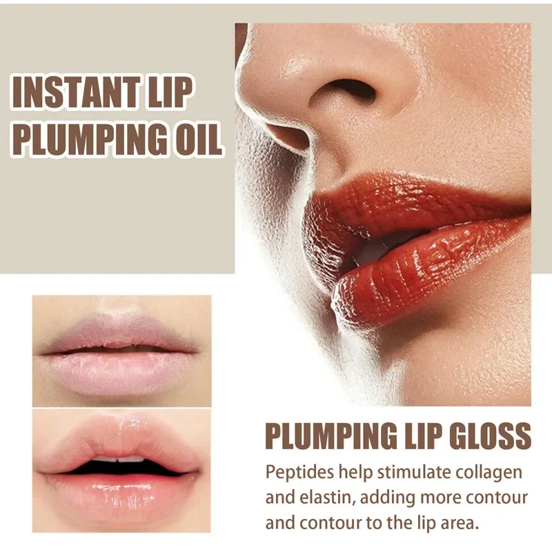 Colágeno Instantânea Volumising Lip Plumper Lábio Óleo de Soro Ácido Hialurônico Reparação Lábio Linhas Finas Impede Rachadura Beleza Cosméticos