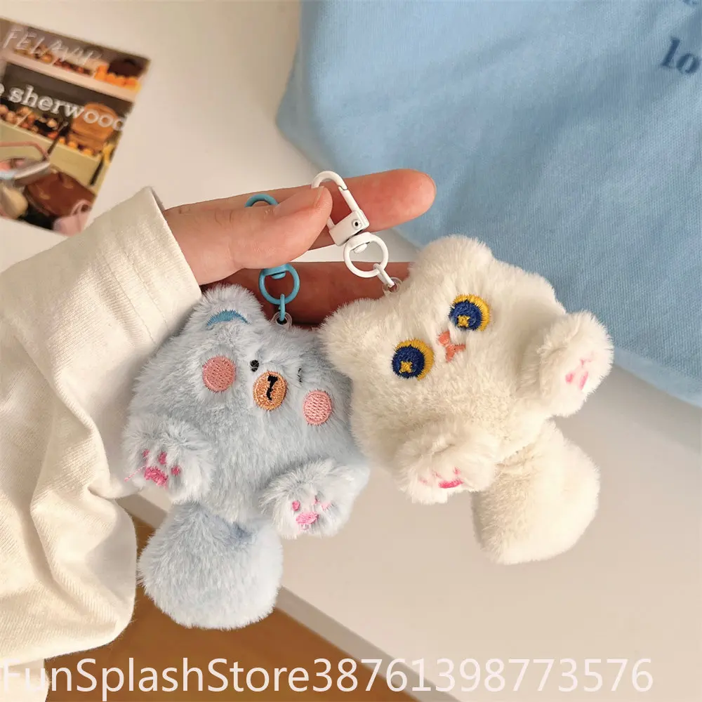 Cute Plush Cartoon Cat Doll Pendant Soft Stuffed Kitty Charm Backpack Decoration Ornament Student Girls Birthday Gift