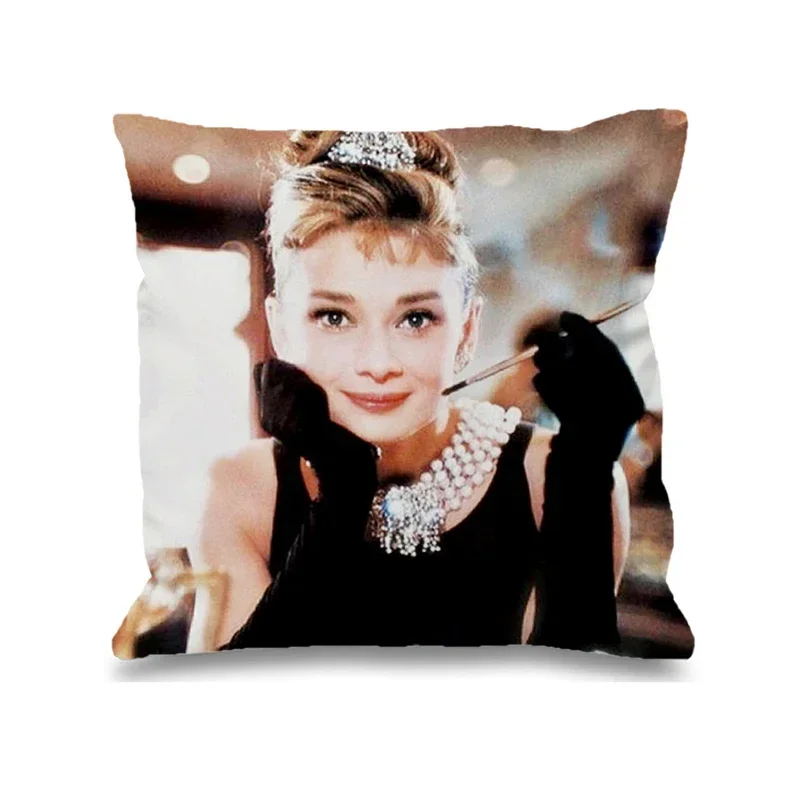 Audrey Hepburn Cushions Chair Cushion Home and Decoration Double Bed Linen Pillowcase Decor 40x40 Pillow Covers Decorative Cover