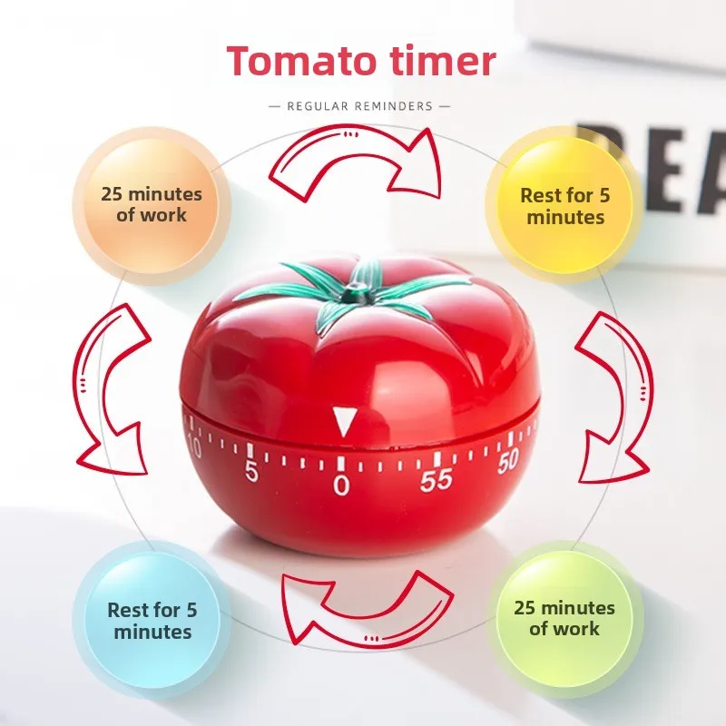 مؤقت الطماطم الإلكترونية المطبخ تذكير بومودورو الميكانيكية العد التنازلي إنذار المطبخ أداة الطبخ لعبة الموقت على مدار الساعة #6