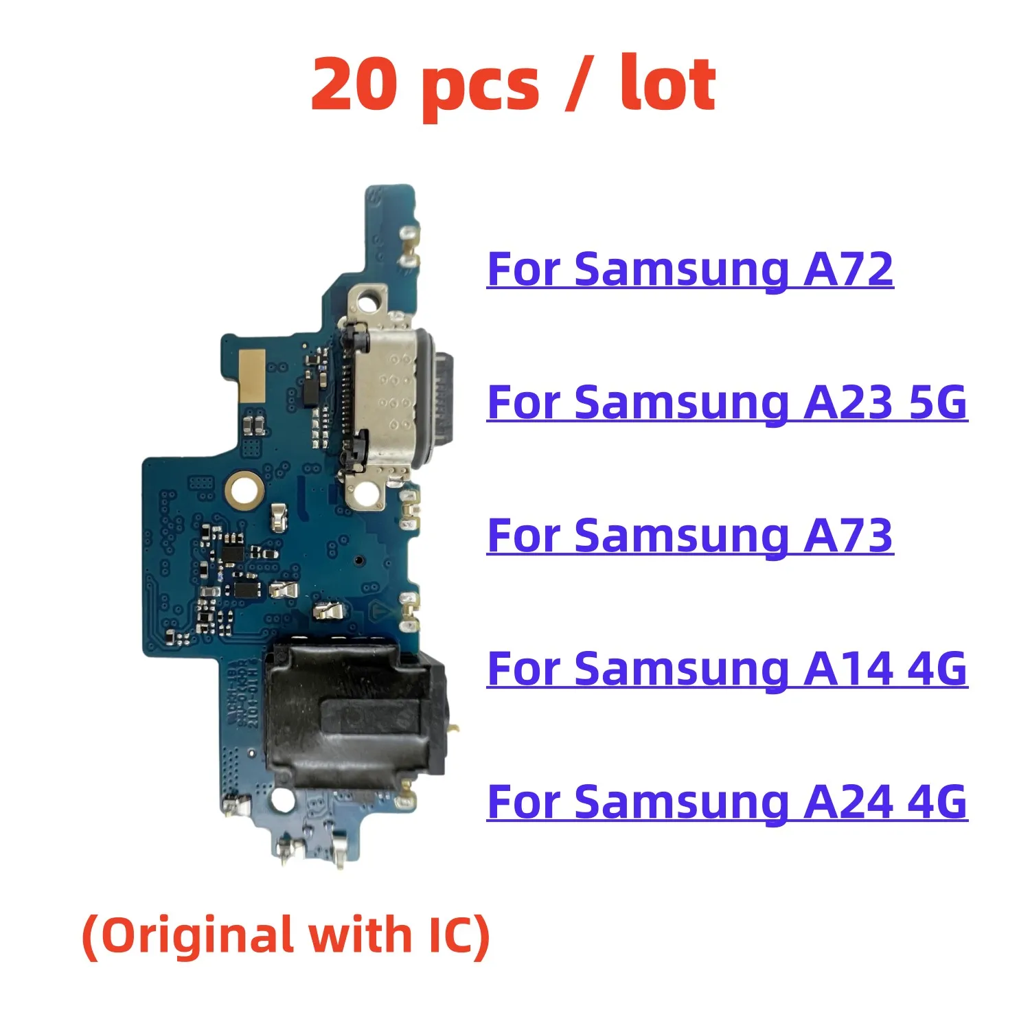 

20 Pcs/Lot USB Charger Dock Connector Board Charging Port Flex Cable For Samsung A72 A23 5G A14 A24 4G A73