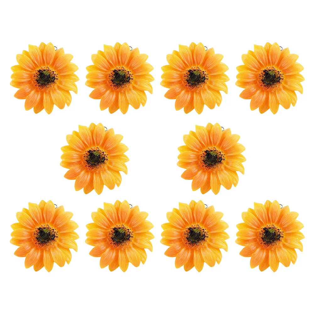 10Pcs Cartoon Sunflower Pendants Exquisite Workmanship Multiple Occasions Keychain Bag Purse Backpack DIY Handmade Jewelry