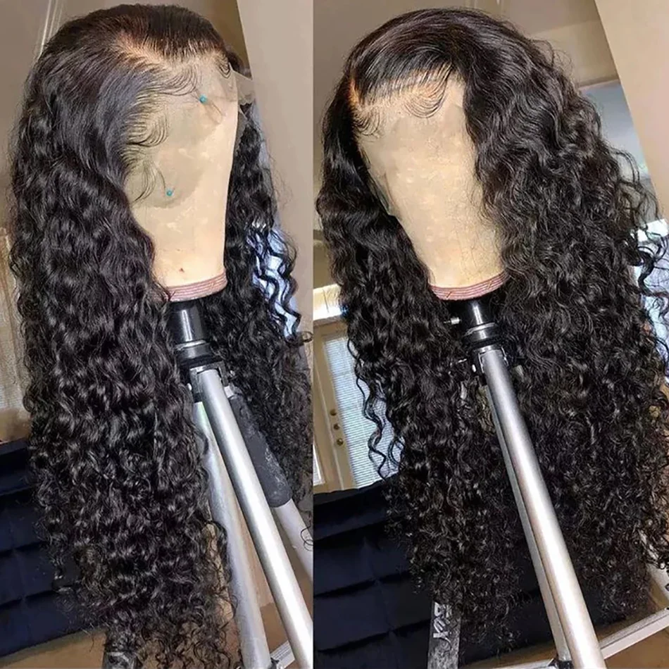 Perucas de cabelo humano da parte dianteira do laço da onda 13x4 da água do cabelo de qt 30 Polegada hd peruca frontal transparente do laço pré arrancado peruca profunda do laço para a mulher