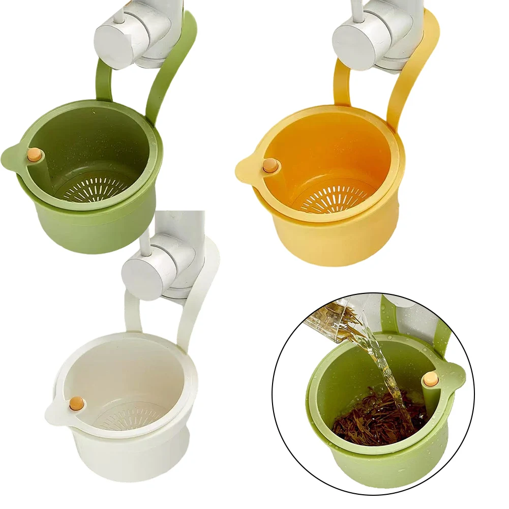 

Sink Hanging Strainer Basket Detachable Cover Fruit Clean Rack Multi-purpose Basket 20.2*14.2*8.3cm For Faucets Kitchen Storage
