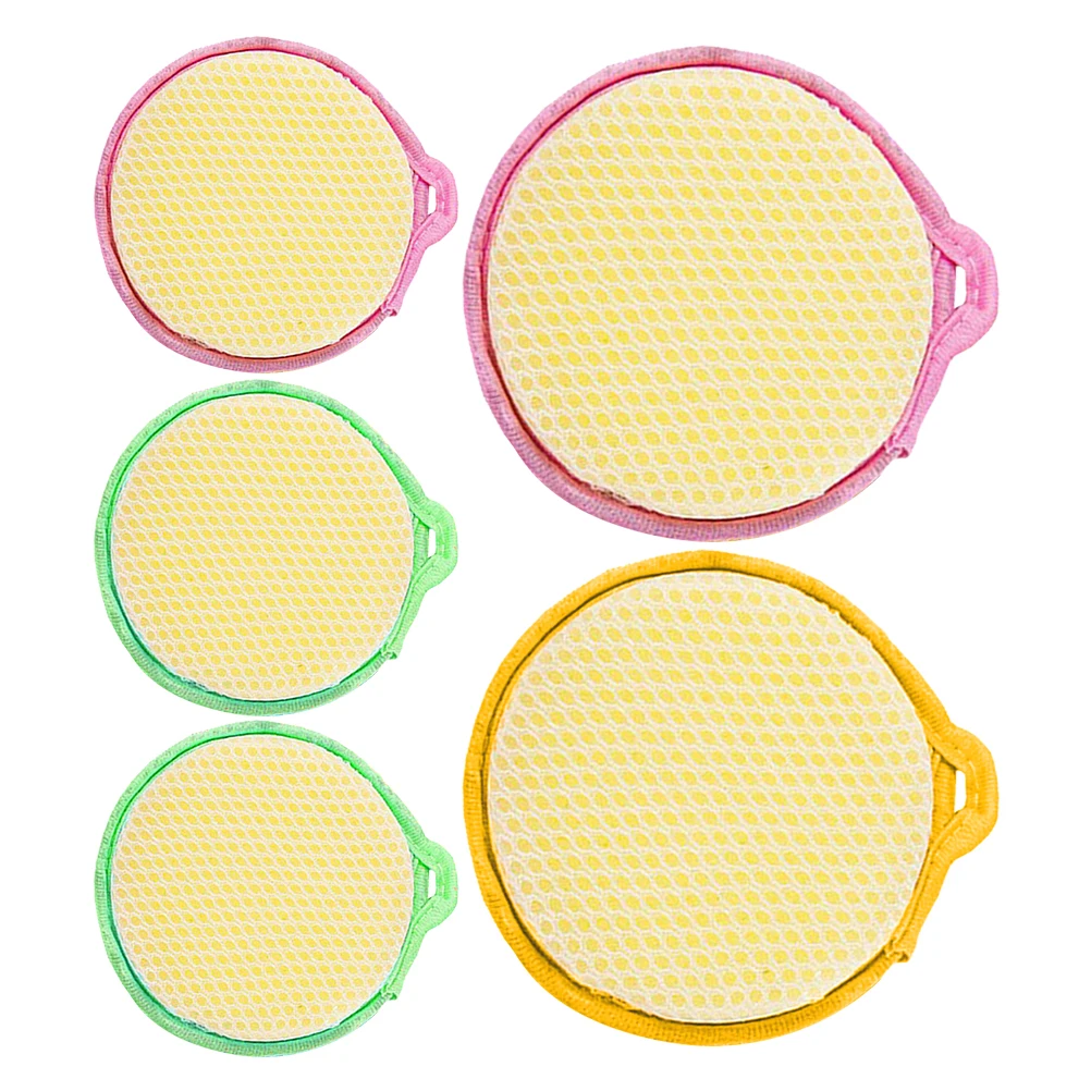

5pcs Double Side Scouring Strong Decontamination Durable Cleaning Sponge Kitchen Cleaning Sponge Pad Dishwashing Pad For
