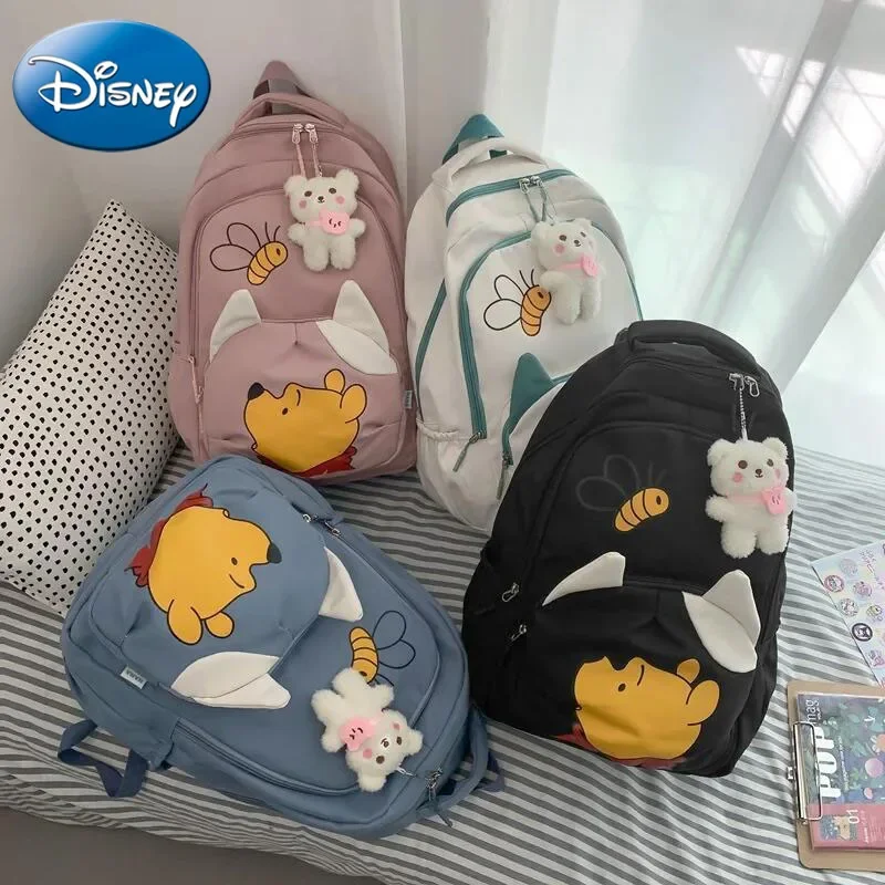 Mochila Disney para mujer, mochila multifuncional de alta calidad con dibujos animados a la moda, bolsa de almacenamiento para ordenador portátil de gran capacidad