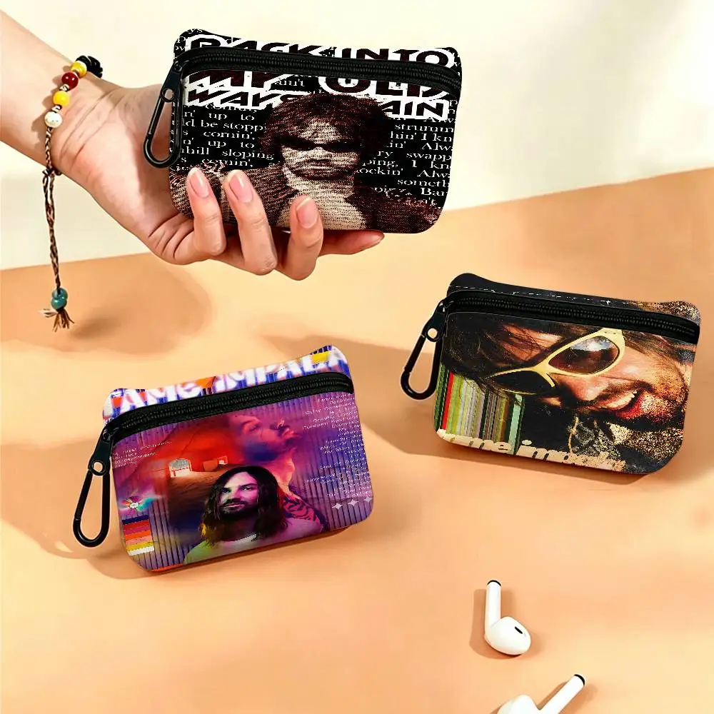 Band Singer Star Tame Impala Wear-resistant Oxford Cloth Coin Purse Portable Backpack Hanging Card Storage Bag
