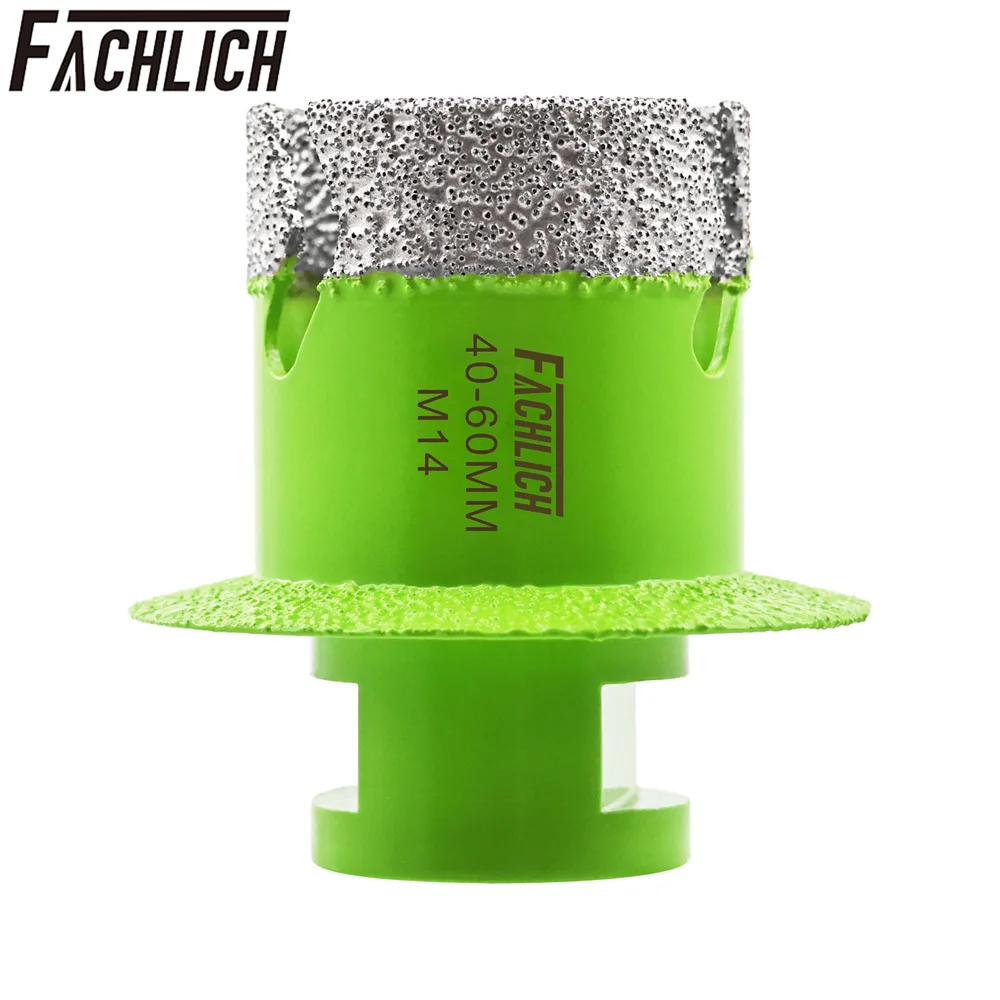 

FACHLICH 1pc Diamond Drill Core Bits 40-60mm Drilling Crown Water Sink M14 Lightning Tooth Shank Hole Saw Tile Granite Marble