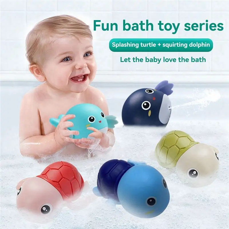 Banho altamente recomendado e água jogando patos, golfinhos, natação, relógio flutuante