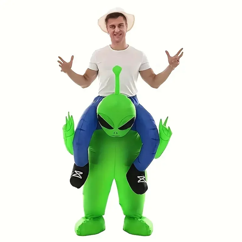 Disfraz Inflable Divertido de Extraterrestre para Adultos y Niños, Traje de Dinosaurio para Niños, Perfecto para Fiestas de Halloween, Navidad y Actuaciones
