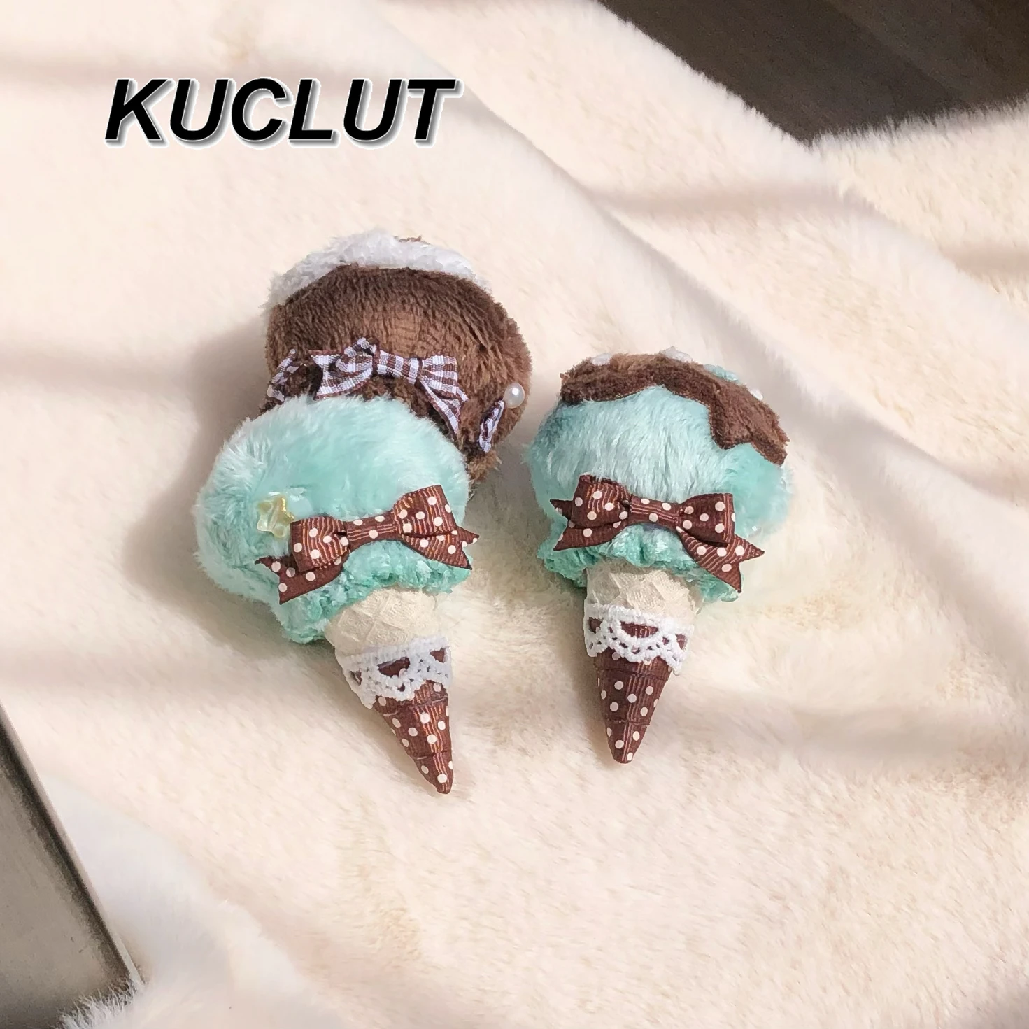 

Girls New Headwea Original Handmade Lolita Style Ice Cream Small Hairpin Brooch Necklace Delicate Hair Accessory for Women