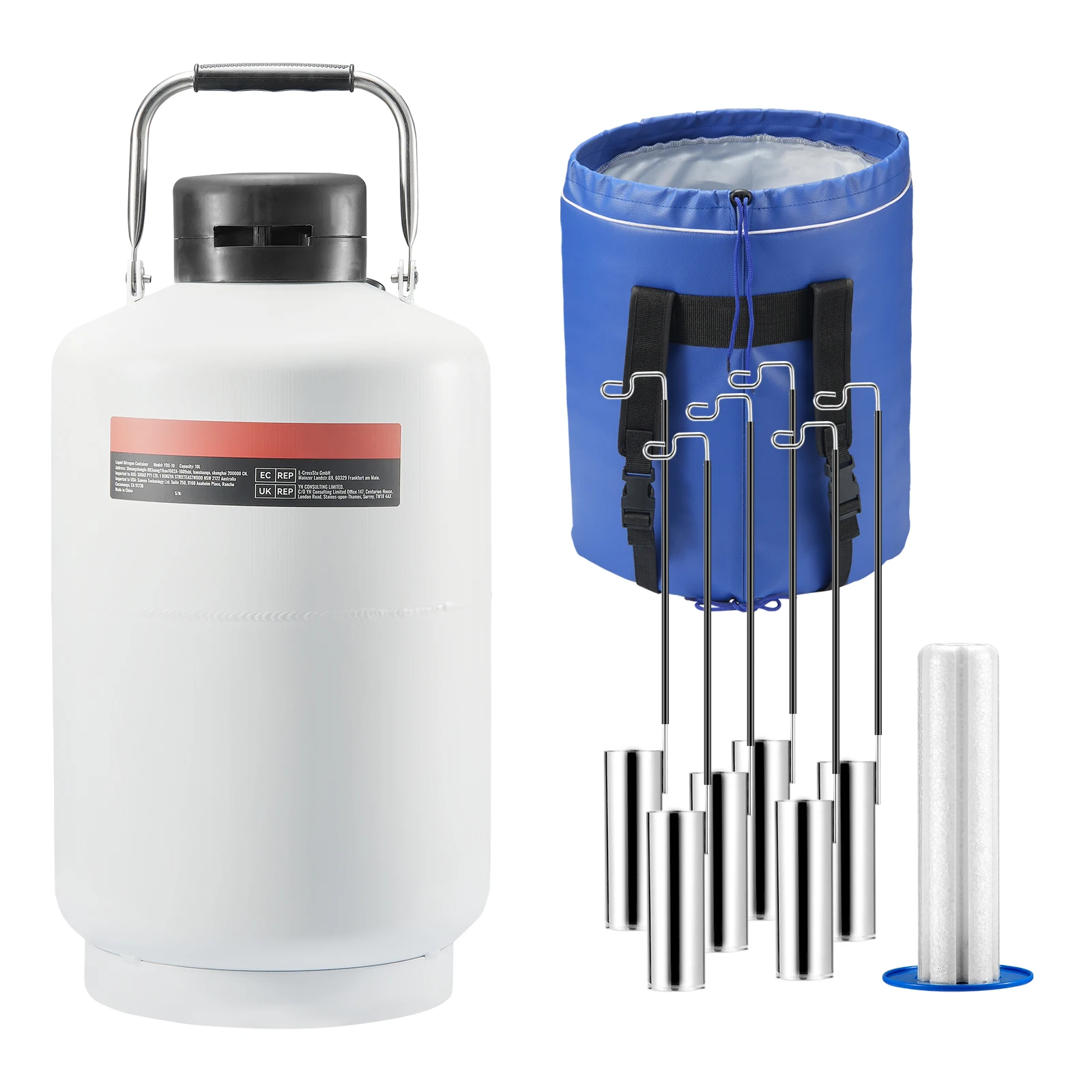

SucceBuy Liquid Nitrogen Tank 30 L Aluminum Alloy Liquid Nitrogen LN2 Tank Dewar Beauty Industry Semen Preservation Scientific