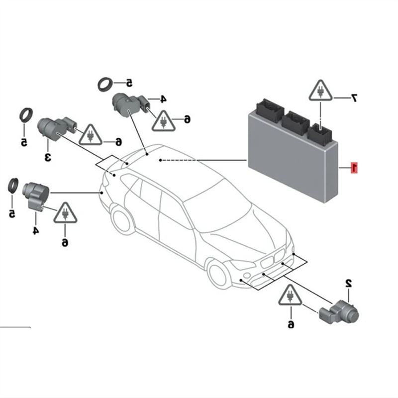 B-M Car PDC Park Distance Control Unit 66209252636 For BMW X1 E84 2008-2015 3Plug High Version Parking Module 66209 252 636