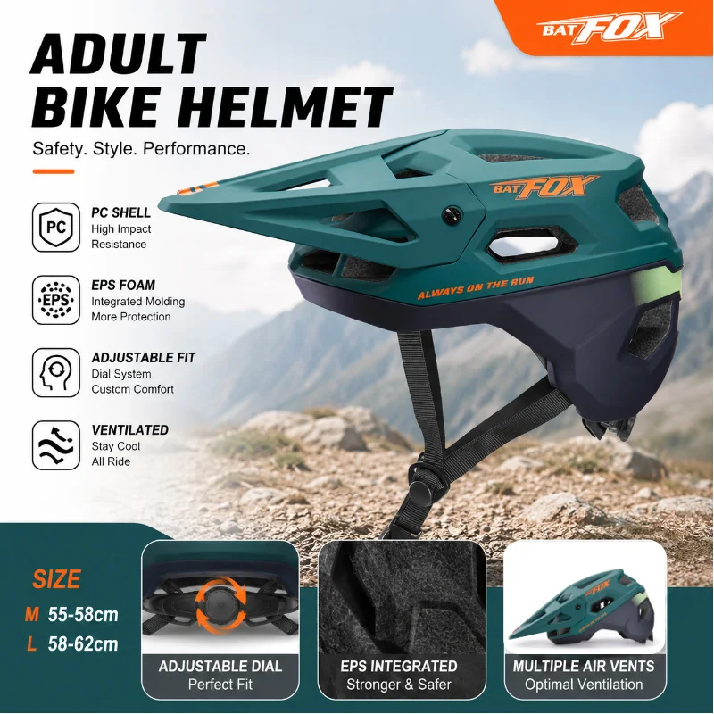 Casco BATFOX para ciclismo, casco de bicicleta para hombre, casco de bicicleta de montaña, casco de ciclismo de velocidad masculino