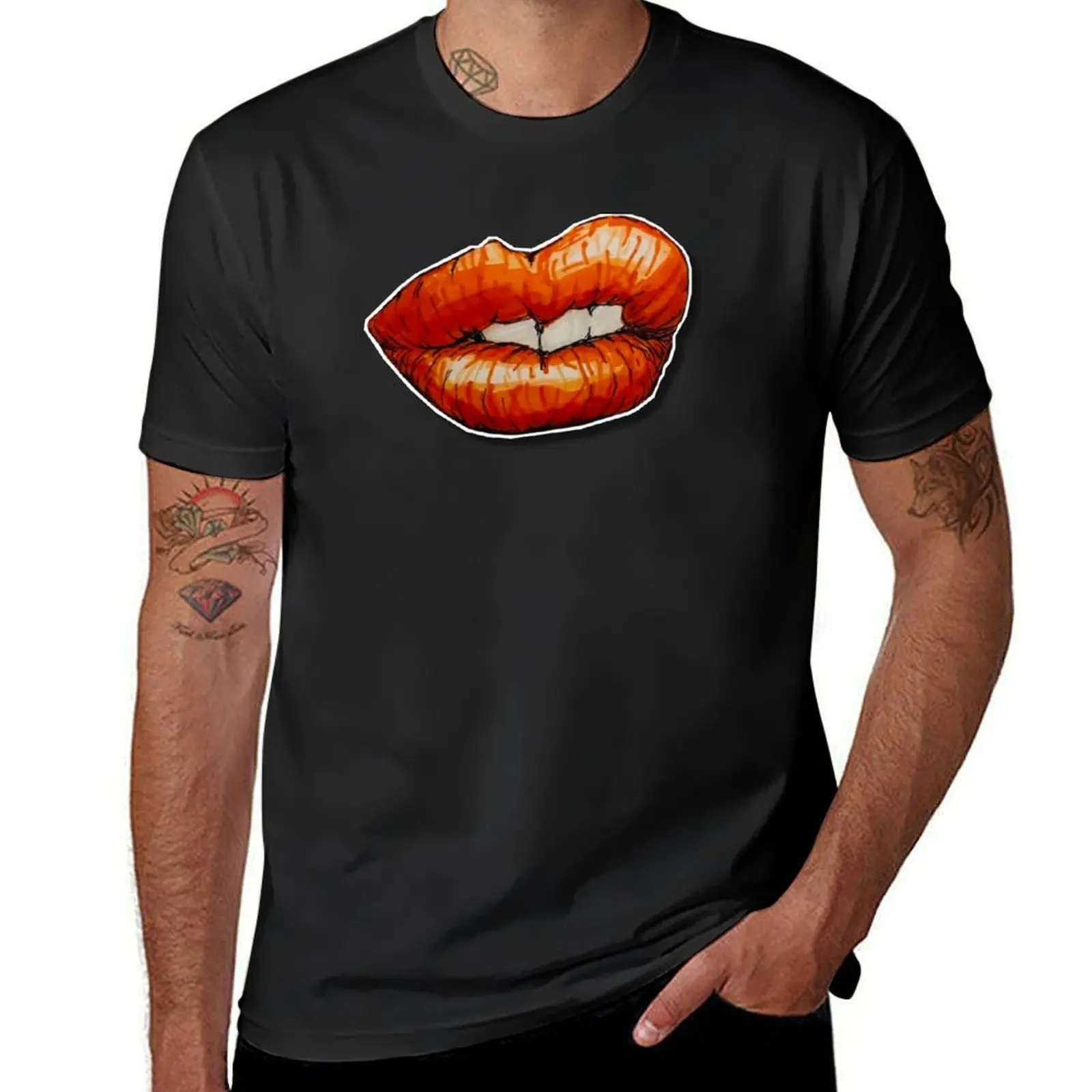 

Hot lips T-Shirt anime clothes sweat tees men t shirts