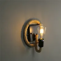 American Country Hemp Rope Wall Lamps Retro Light Wall Sconce Beside Living Loft Lighting Stairs Vanity Light Indoor Wall Lights