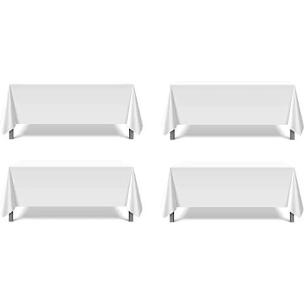 

Чисто белые скатерти из поплина и полиэстера 70 x 120 — 4 шт. | Устойчивая к морщинам и пятнам ткань премиум-класса Easy Care для столов длиной 6 футов