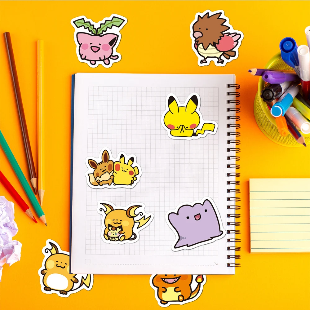 10/30/50/100pcs Cute Anime Pokemon Pikachu Gengar Stickers Kawaii Cartoon Kids Sticker Toy Phone Notebook Laptop Graffiti Decals