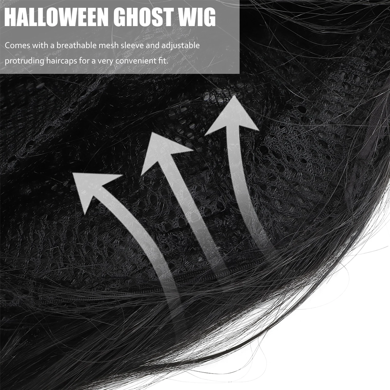 

Spooky Long Ghost Synthetic Costume Hair For Halloween Cosplay Party Masquerade Haunted House Costume Accessory