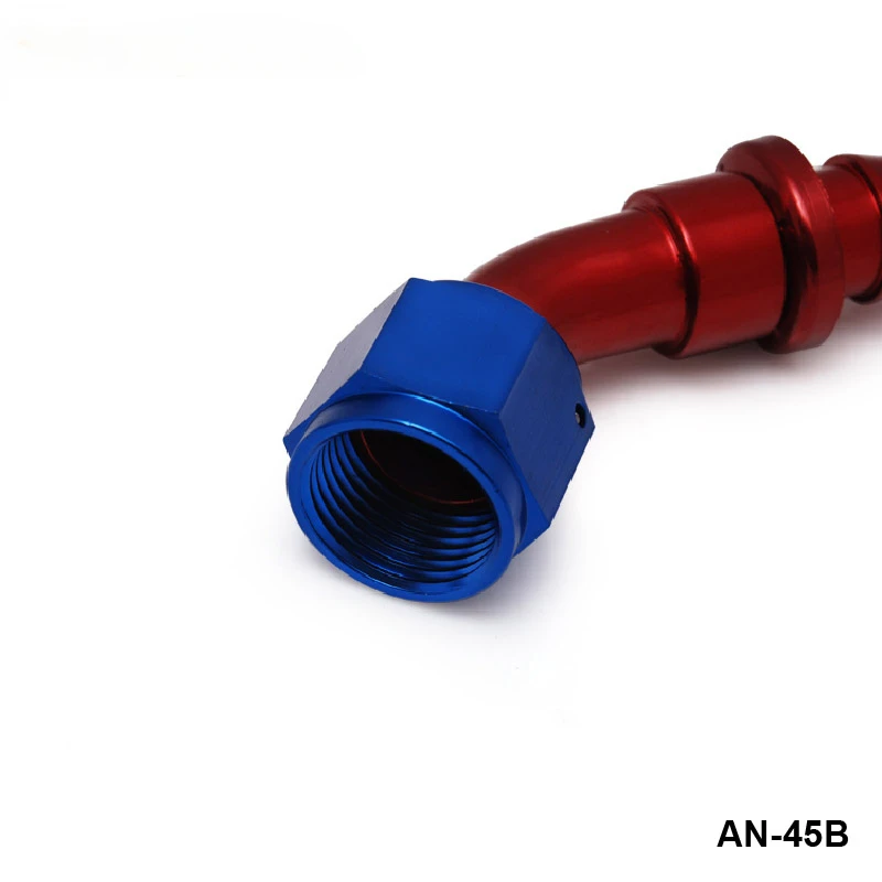 10pcs /set  -AN10 45 Degree Aluminum Swivel Oil/Fuel/Air/Gas Line Hose End Fitting Blue AN10-45B