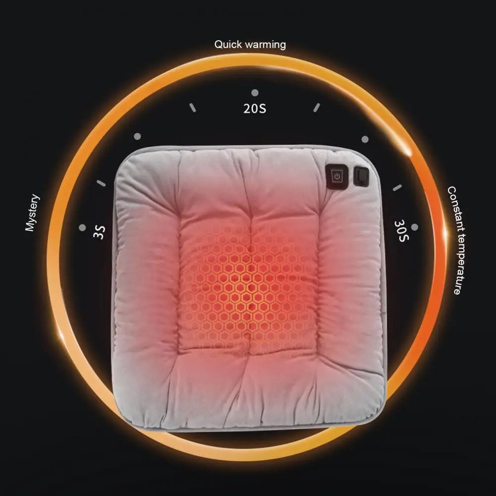 

Подушка USB-подушка для сиденья с 3-температурной моющейся подушкой для офисного стула, автомобильного автовыключения, вариант подогрева дома, эластичное сиденье