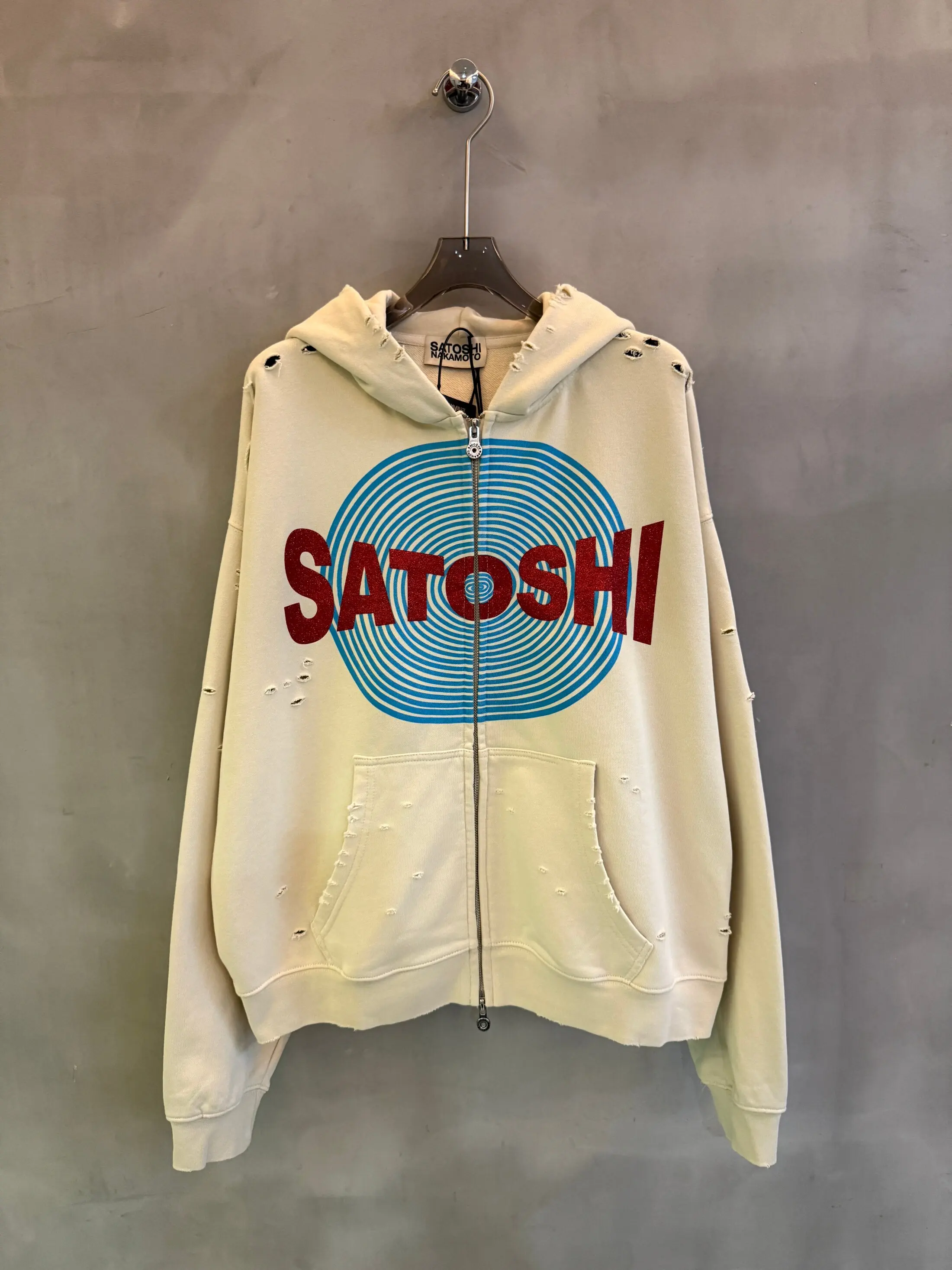 Best Version Satoshi Nakamoto Logo Printed Washed Destory Women Men Hooded Sweatshirt Hoodie Oversized Men Casual Zip-up Hoodies