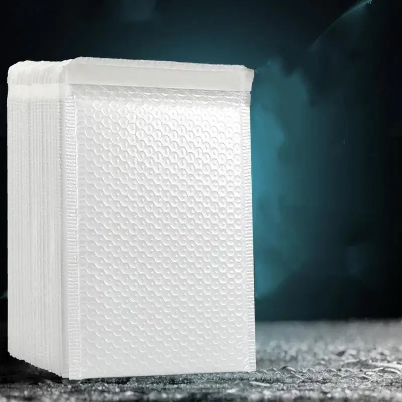 White Self Adhesive Bubble Mailers 10Pcs Waterproof Shock Resistant Envelopes Protective Shipping Packaging Storage Pouches