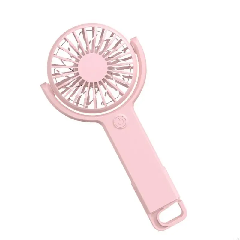 L8RE Small Handheld Fan with 5 Speed Foldable Hook USB Rechargeable Fan 1200mAh for Outdoor Indoor Office Travel Use
