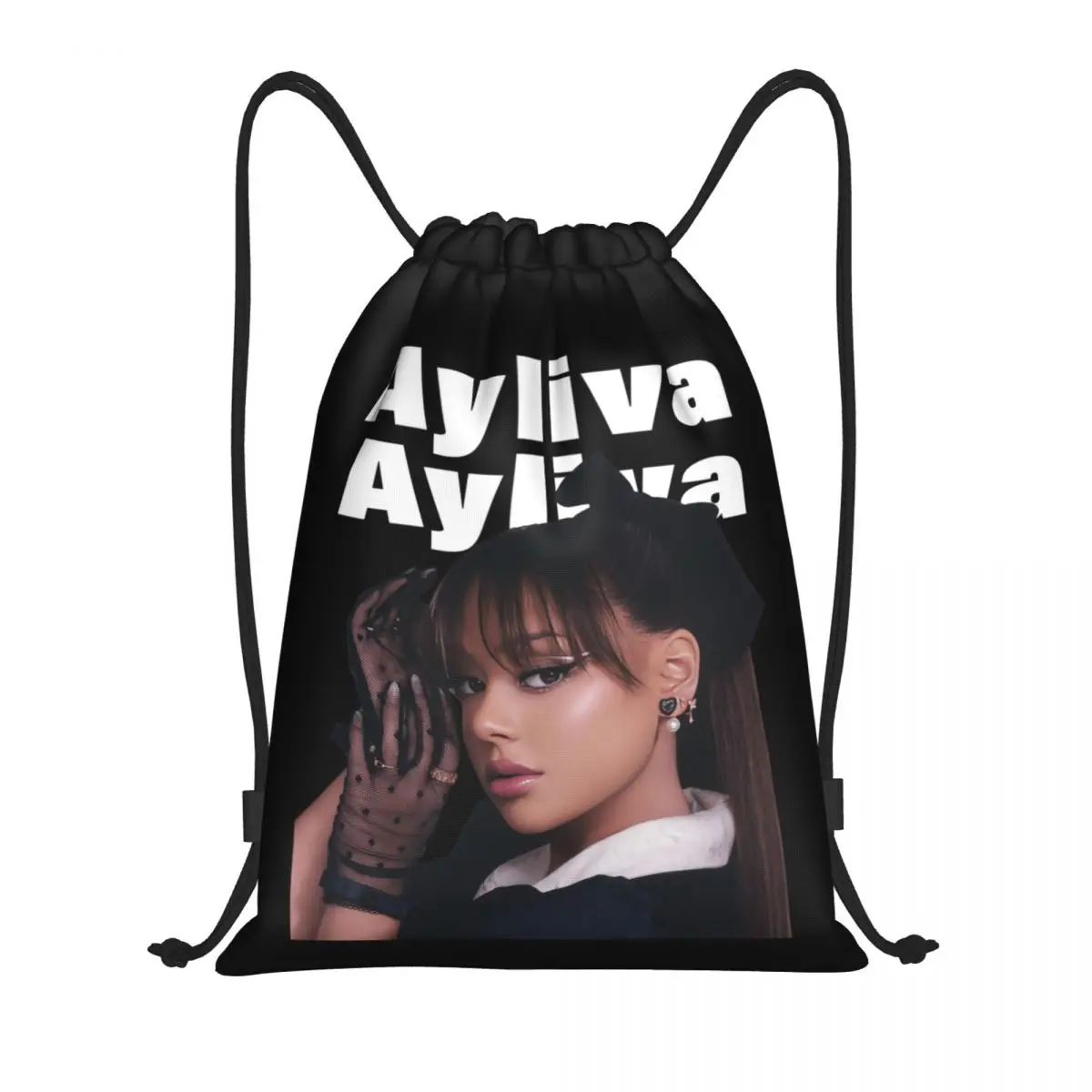 Ayliva Singer Drawstring Backpack Sports Gym Bag for Women Men Shopping Sackpack