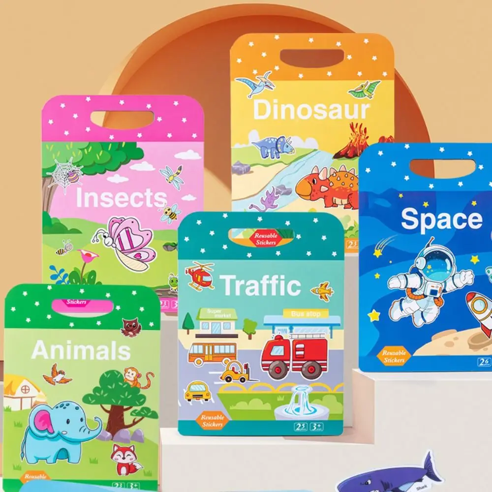 

Reusable Children Scene Stickers Cartoon Animal Cards Scrapbook Children's Sticker Book Portable Multiple Scenarios