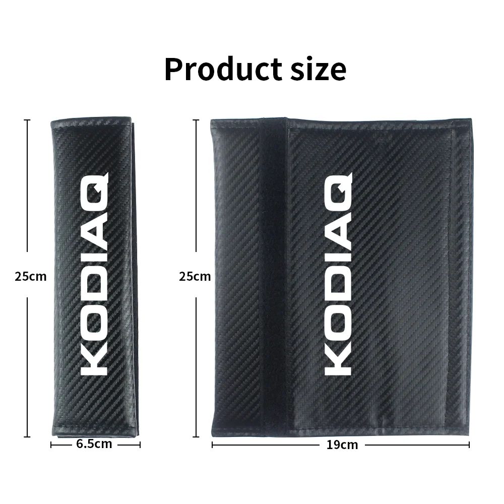 Carbon Fiber Car Seat Belt Shoulder Strap Protector Cover Safety Belt Padding Cushion Pad For Skoda KODIAQ Auto Accessories