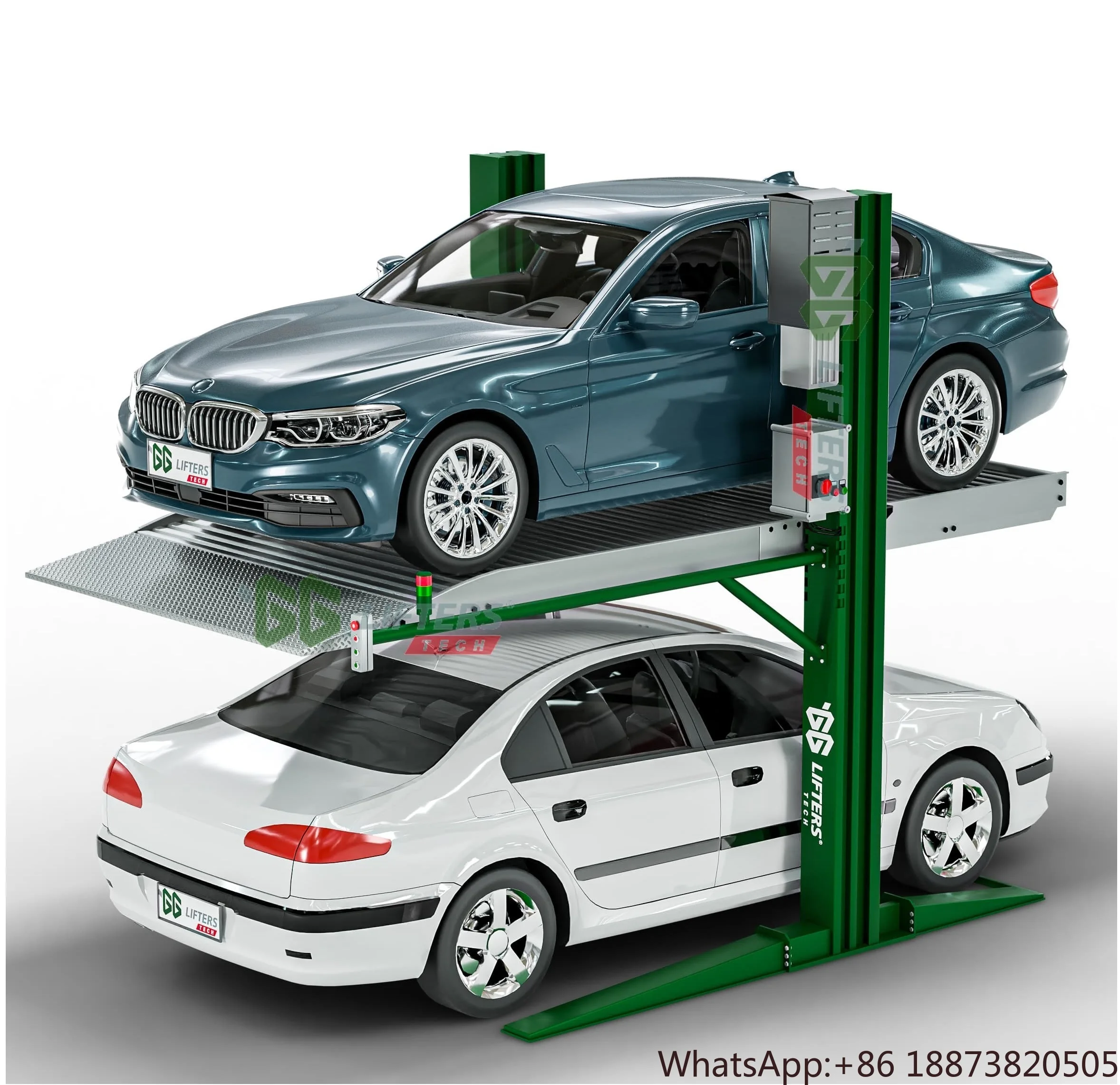 Two Level Car Parking Lift System Hydraulic Double Deck Stacker 2 Cars Storage Lift Automatic Vertical Parking System