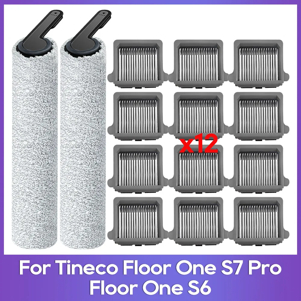 مرشح فرشاة الأسطوانة الناعمة Hepa مناسب لـ Tineco Floor One S7 Pro / Floor One S6 ملحقات التنظيف الرطب والجاف قطع الغيار البديلة