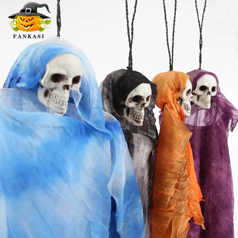 

Halloween Skull Small Hanging Ghost Haunted House Decorations Doll Prank Secret Room Horror Funny Novel Props