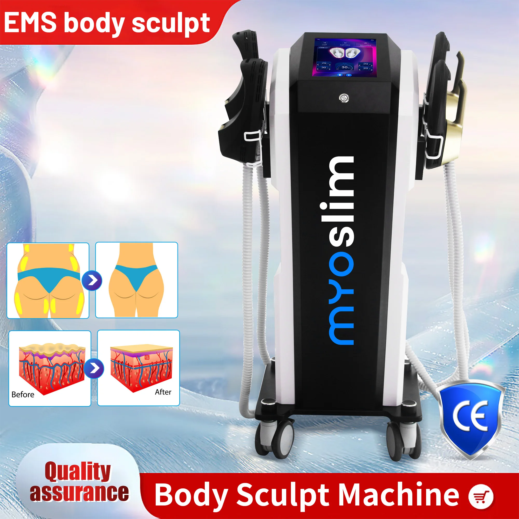 

Professional Myoslim HIEMT Muscle Stimulation NEO 6500W RF Machine Body Sculpting Equipment Fat Burning Slimming
