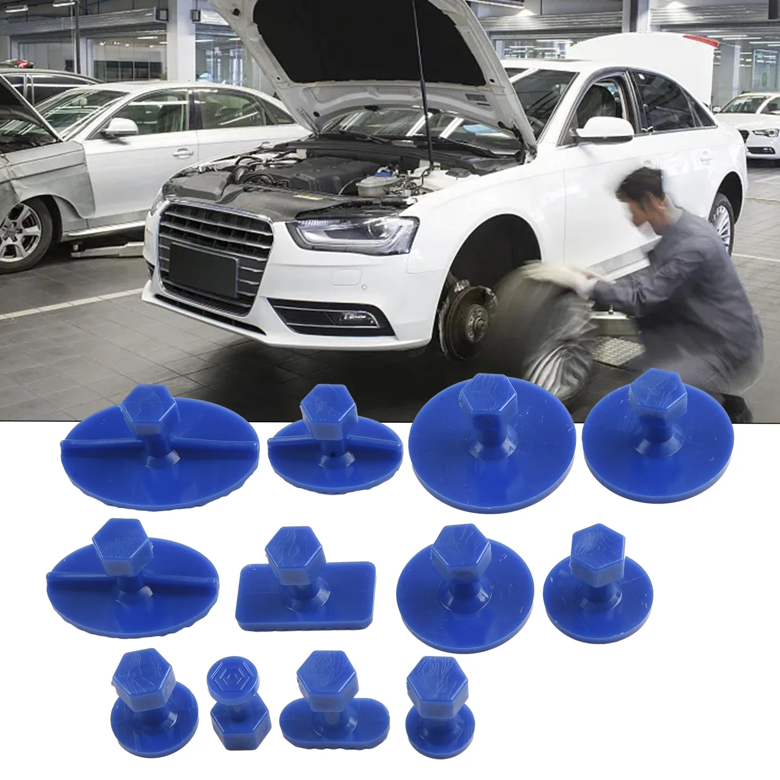 吸盤とプルシェイプタブ付きのタックルデント、Tバーハンマー、スライドハンマー、互換性、10個