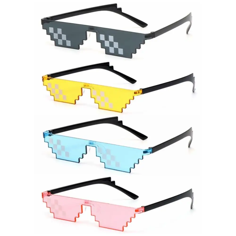 Fashion Cosplay Men & Women Favors Gamer Robot Sunglasses Sunglasses Pixel Mosaic Sunglasses