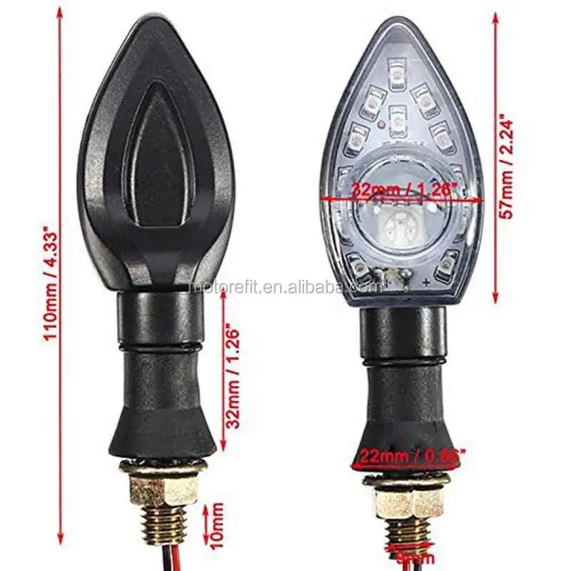 Motorcycle Turn Signal Light LED Indicators Blinkers 13 Bulbs Amber Universal DC 12V(Pack of 4)