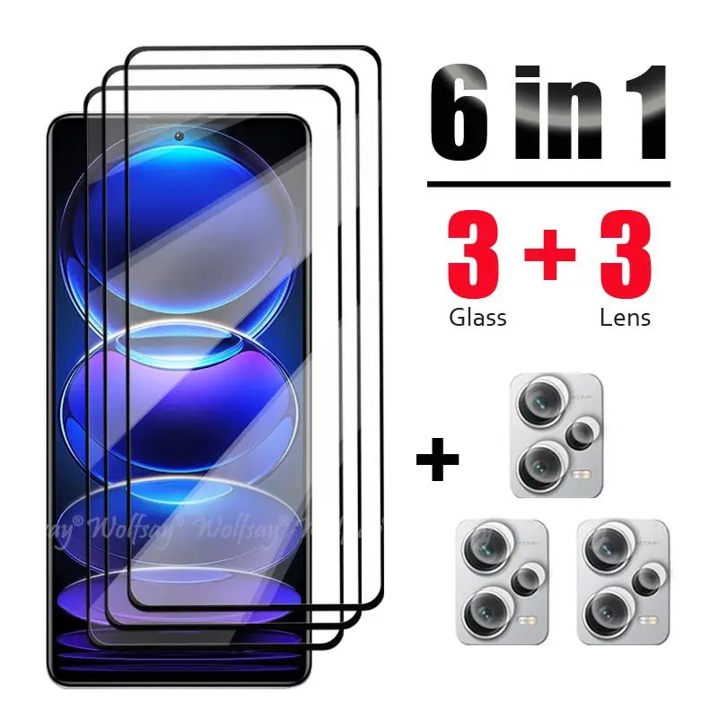 For Xiaomi Redmi Note 12 Pro Plus Glass Tempered Glass Redmi Note 12 Pro Turbo 11 Glass Full Cover Screen Protector Camera Film