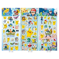 Original Pokemon sticker Children Tattoos Stickers Waterproof Pikachu Bubble Sticker Cute Cartoon Kids Girls Birthday Gift Toy