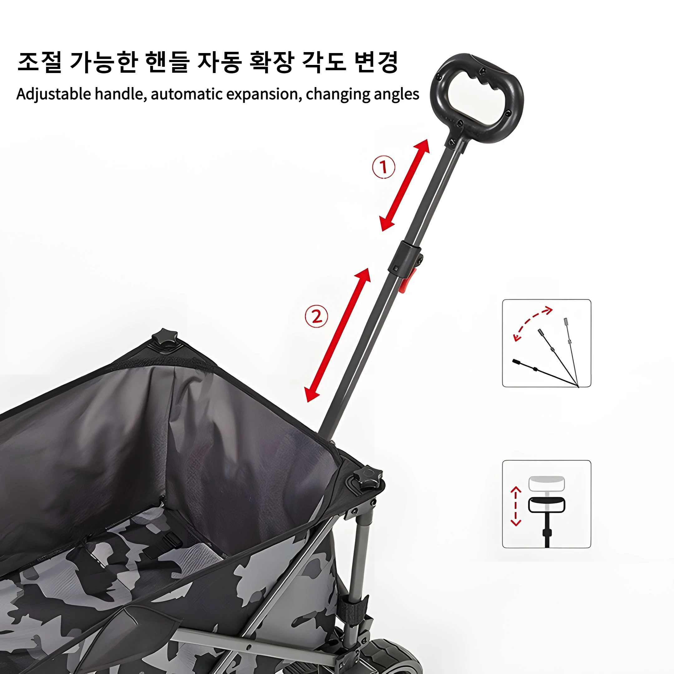 Outdoor Camping Cart, Campground Cart, Small Camping Trailer, Picnic Folding Trolley, Portable Grocery Trolley, Trailer Off-road