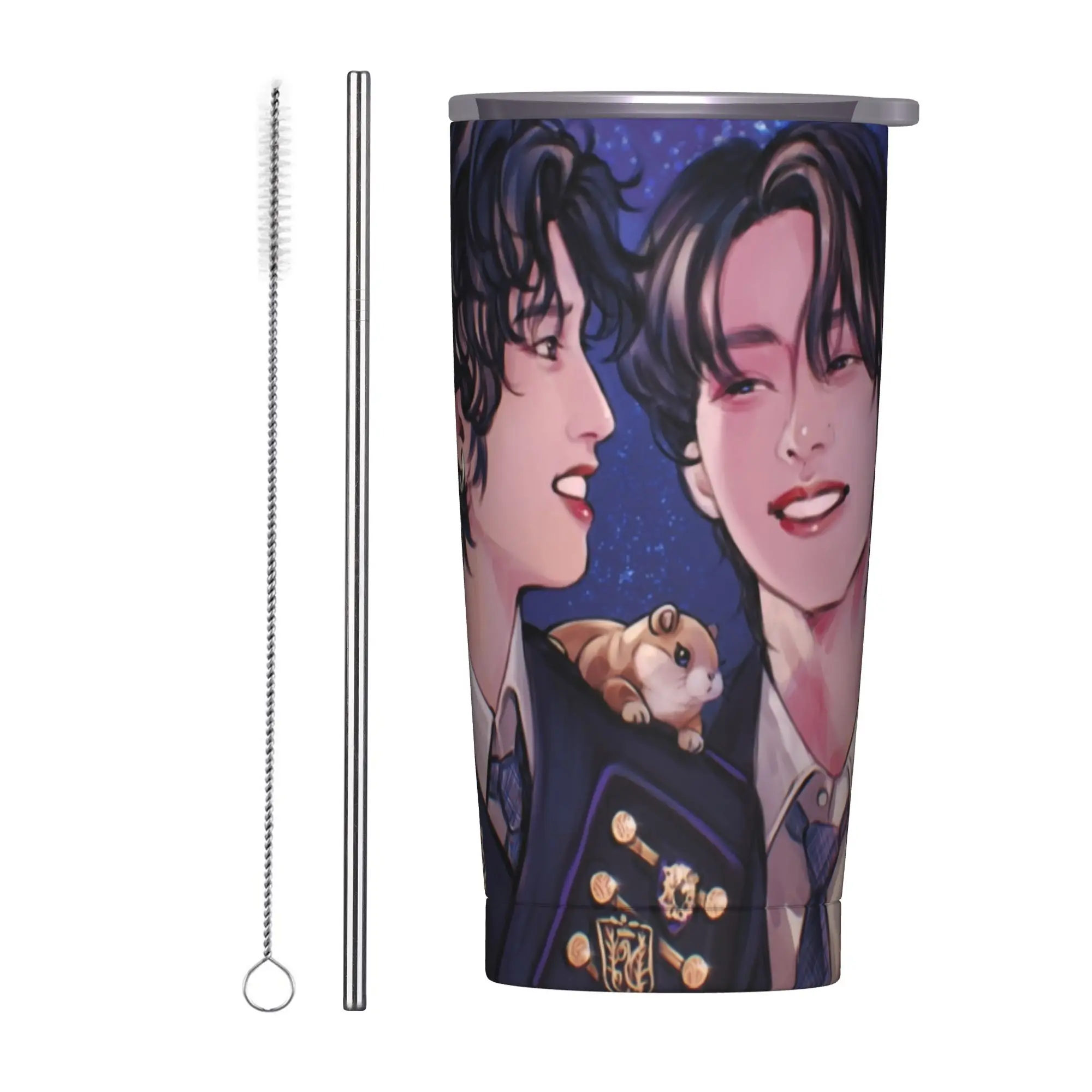 

Термокружка Music Singer Minsung с соломинкой и крышкой, вакуумная, из нержавеющей стали, с двойными стенками, 20 унций