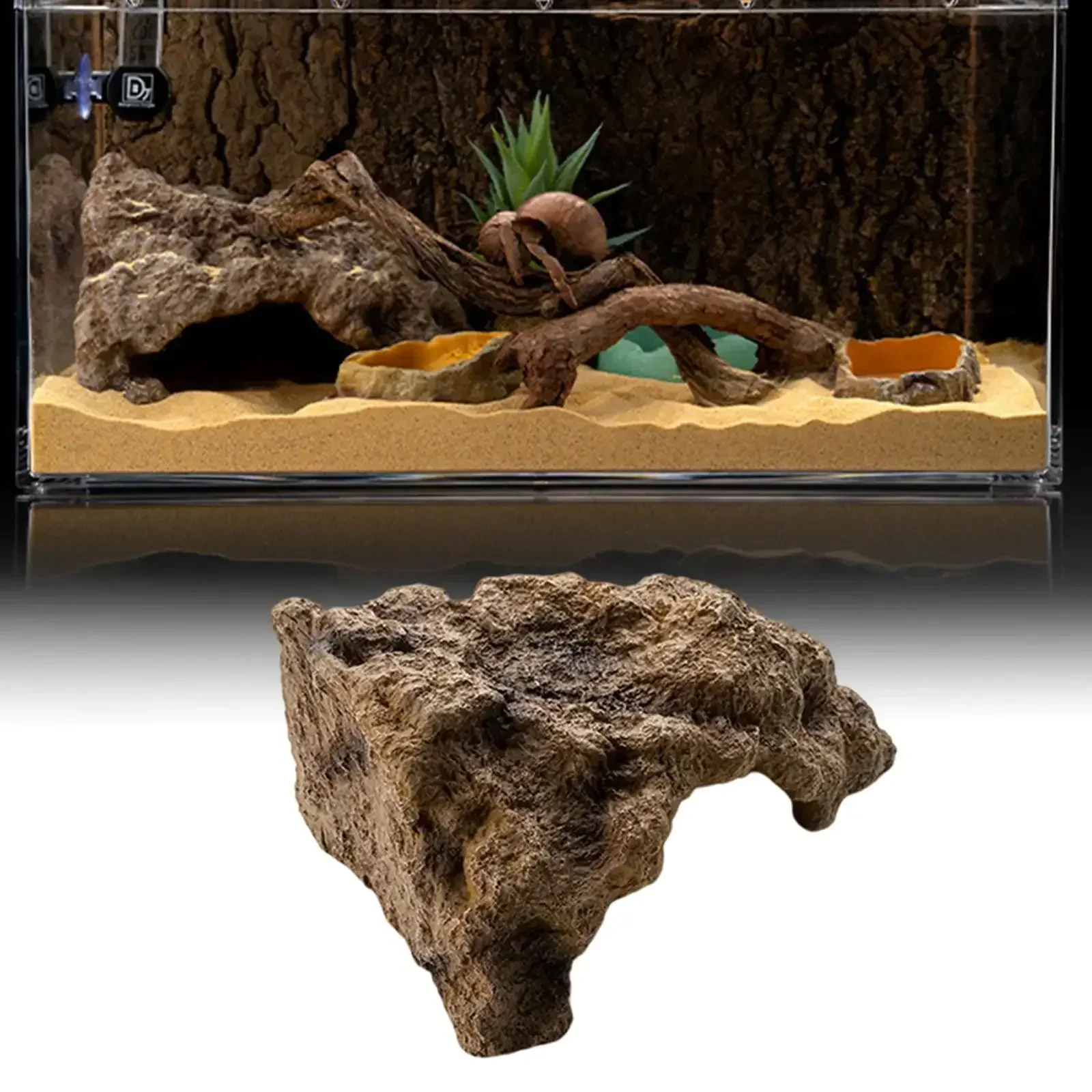 

Artificial Reptile Hiding Cave Decoration Shelter Hide Rest Cave for Aquarium Lizard Snake Turtle Hide Rest Cave Reptiles House