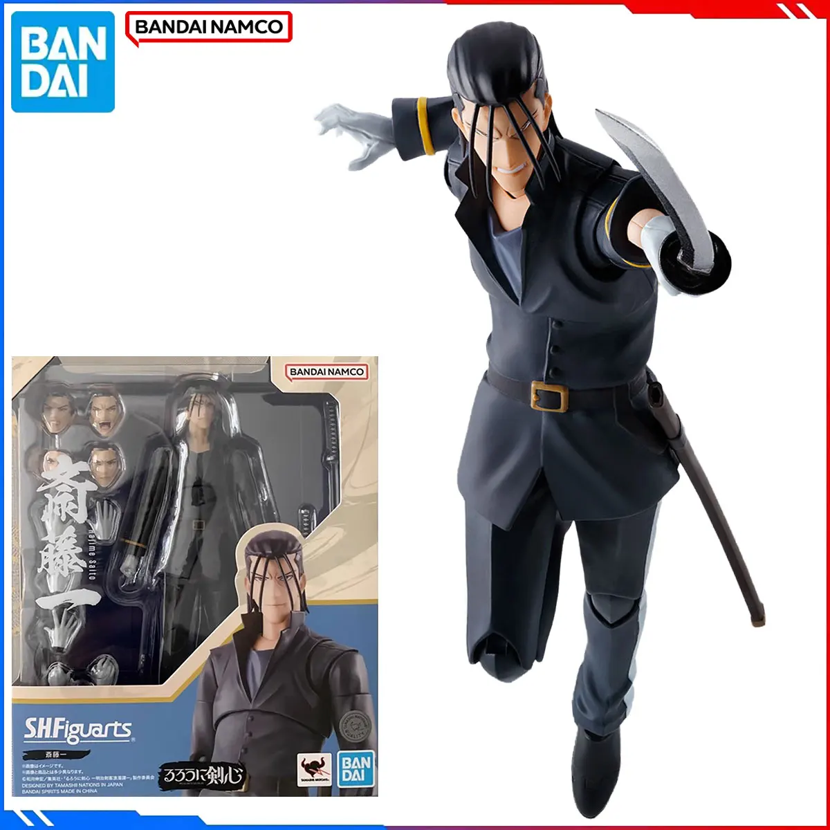 

Подлинная Bandai, оригинальная фигурка Rurouni Kenshin, наборы моделей S.H.Figuarts 1/12, аниме-фигурки Saito Hajime, экшн-модель, игрушки в подарок
